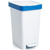 TATAY Pattumiera per Umido Smart, 25L di Capacita, Pedale Retrattile, Polipropilene, senza BPA, Sacco della Spazzatura da 30 litri, Blu Riciclaggio. Misure 26 x 36 x 47cm