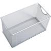 Milageto Contenitore Portaoggetti Aperto in Rete, 27x14x15cm, Scatole in Metallo, Cestino Rettangolare, Multiuso Organizer di Immagazzinaggio, Cestelli per Casa, Ripiani, Ufficio,Bagno,Cucina, Argento