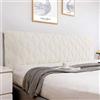 uyeoco Copritestiera Letto Copertura/Copri Testata Letto Matrimoniale/Singolo Imbottito Elegante Fodera Elastica Protezione, Coprire Antipolvere in Cotone Cover (Color : Beige, Size : 130cm(51))