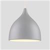 Chao Zan Semplice moderno Lampada a Sospensione da Soffitto E27 Moderni Metallo Paralume Lampadario Regolabile in Altezza Per Cucina Da Ristorante Bancone Bar Deco Luce Pendente(Grigio)