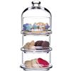 SWEET HOME Varotto & Co. Set 3 Contenitori Impilabili in Vetro Trasparente con Cupola cod.AV00180LU cm 26h diam.12