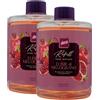 FEI FAN Ricarica Per Diffusore a Bastoncini Refill, Disponibile In Diverse Fragranze Corpose Ed Avvolgenti, Capaci Di Creare Sensazioni Olfattive Uniche 500ml (2 Unità, ELISIR DI MELOGRANO)