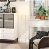 HOMCOM Lampada da Terra da 150 cm Dimmerabile Lampada a Piantana Bianco | Moderna, 3 Modalità, Luminosità Regolabile, Paralume in Tessuto, Interruttore a Pedale