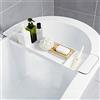 Rurunklee Vassoio portaoggetti per vasca da bagno, mensola espandibile per vasca da bagno, portaoggetti regolabile in plastica, vassoio da bagno, per vasca e gadget da bagno