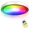 UISEBRT Lampada da soffitto a LED piatta, 60 W, dimmerabile, RGB con telecomando, ultra sottile, IP44, per bagno, corridoio, camera da letto, soggiorno (tipo B