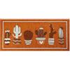 IlGruppone Tappeto Cucina in Ciniglia Passatoia Multiuso Ingresso Corridoio Antiscivolo Prodotto Italiano Disegni Piazzati Cotone Varie Misure Lavabile in Lavatrice - Cactus Ruggine - 57x85 cm
