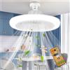 UOEONR Lampada Ventilatore da Soffitto, Lampada Ventilatore, E27 Lampadario Ventilatore da Soffitto, Ventilatore da Soffitto Silenzioso con Luce e Telecomando, 3 Velocità, Temporizzabile (Con