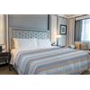 IlGruppone Copriletto Estivo Made in Italy 100% Cotone Coperta Leggera Piquet Singolo Matrimoniale Piazza e Mezza - Azteco Azzurro - 1 Piazza