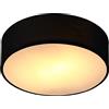 Monzana Lampadario da Soffitto 40W Rotondo 30cm Stoffa 1 Fiamma E27 Moderno Luce da Soggiorno Nero