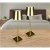 Il Gruppone Passione Casa Coppia Di Lampada Da Tavolo LED Set 2 Pezzi Design Controllo Touch Selezione Colore Intensità Dimmerabile Altezza Regolabile Con Adattatore Per Bottiglia 3000/4500/600K - 2Pz-Plain-Oro