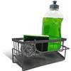 MAKA change your life quality MAKA Porta Spugne Lavello Cucina in Acciaio Inossidabile, Organizer con Vassoio e Accessori per Spugne e Sapone, Porta Spugne da Appoggio Anti-Goccia 23x9.5x10x5 cm (Grigio)
