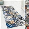 Floordirekt Tappeto passatoia con Motivo, Realizzato su Misura, per Cucina, corridoio e Soggiorno, Ornamento Vintage a griglia Orientale (80 x 100 cm, St Davids)