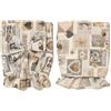 PARAMAISON Coprischienale Sedia Imbottito,Set 2 Pezzi, Design Shabby Chic Cuore, Sfoderabile, con Elastico, Fiocco | Largo 45cm Altezza 40/47 cm | Grigio