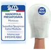 G.M. DISTRIBUZIONE 200 Pezzi - Manopole Saponata Monouso di Alta Qualità (75 gr/mq) con Soffice Spugna, Delicatamente Profumate, Senza Risciacquo, Manopole Presaponata, Guanto per Pulizia Anziani