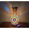 Maimeili Retro lampada da vaso in mosaico turco lampada da tavolo marocchina turco vaso in vetro fatto a mano colorato con base in legno per fiori carica USB decorazione luce per camera Ambiente