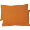 ZZDZW Set di 2 Copri Cuscini 50x70 per Divano 40x70 Copricuscino 50x80 Elasticizzato con Cerniera,Federe Moderne per Camera da Letto Decorativo Velluto A Coste Elegante(Orange,45cmx75cm Set of 2)