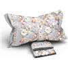 Tex family Completo Lenzuola Matrimoniale MAXI Fior di Perla Grigio 100% Cotone - Fantasia Floreale, Sotto con Angoli