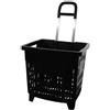 GERSO - Carrello spesa 55 litri con ruote Cestino spesa in plastica ABS, mobile, di colore nero