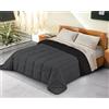 BANZAII TEXTILE INNOVATOR ONLINE Banzaii Trapunta Invernale in Ecopiuma Double Face Super Soft Una Piazza e Mezza 220x260 cm Grigio Scuro/Nero