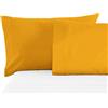 BANZAII TEXTILE INNOVATOR ONLINE Banzaii Coppia Federe Cuscini Letto in Microfibra 50x80 cm, Anallergiche, Antiacaro, Made in Italy, Giallo