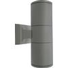 Partenopea® Applique Lampada faretto Luce led da Muro per Parete con doppio attacco UP & DOWN GU10 a Biemissione moderno Interno Esterno IP65 max 120W (Grigio, Senza faretti)