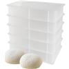 CookandSupply Contenitore per Lievitazione Pizza E Pane BPA-free - Cassette Portaimpasto Certificate di Grado Alimentare - Made in Italy - 5 Box Impilabili 40x30x10 + 1 Coperchio