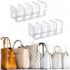 Generico 2 Pezzi Organizer Armadio, Porta Borse da Armadio Divisori per Ripiani Trasparenti A 4 Slot Organizzatore per Borse per Camera da Letto, Cucina, Scaffali, Stoccaggio E Organizzazione