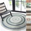 Floordirekt Tappeto Rotondo per Esterni, Resistente alle intemperie e ai Raggi UV, per terrazze, balconi o Anche per Cucina e Soggiorno, Robusto a Pelo Corto, Lavabile, Ø 120 cm, Blu Zoe
