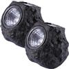 DAGLLGEW Luci da roccia solare per 2pc esterni Spotlight solare in pietra realistica impermeabile con luci di terra di illuminazione riscaldante a LED per decorazioni per giardini da giardino per pathway