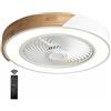 VanMe Ventilatore da Soffitto con Luce, Moderno Indoor LED Dimmable Ventilatori da Soffitto con Telecomando, Smart 3 Light Color Change e 6 velocità della Ventola, inversione Senso di Rotazione (Colo