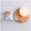 FREEDL LED Applique da Parete Bambini con Ripiano, 7W Lampada da Parete Interno Bambini Ragazzo Ragazza Lampada da Lettura da Parete Astronauta Lampada Lunare 3D tre Temperature di Colore (Left,B)