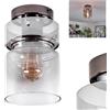 hofstein Plafoniera HOFSTEIN Hasvik, plafoniera a 1 lampadina in metallo/vetro nei colori cromo/fumo/trasparente, moderna dal design vintage/industriale (Ø 15 cm), E27,oggiorno,cucina, corridoio