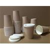 Ggroup 100 Bicchieri Carta Grandi per Caffe' Americano Cappuccino O Te con Coperchio Coffee TO Go 340 ML 12 oz Tazze Ideali per Caffe da ASPORTO E Bevande Calde