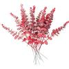 HAOSHICS, 10 pezzi di foglie di eucalipto artificiale con steli, per fai da te, bouquet, matrimoni, feste, casa, ufficio, tavolo, decorazione per centrotavola (rosso)
