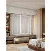 CATTANI TESSUTI Tende Coprenti per Finestre e porta - Bianco Naturale - Set 2 - Tessuto Luminoso per Privacy - Larghezza 45/60/90 cm - Altezza Personalizzabile - Modello Cinzia 45x135 cm