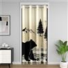 Loussiesd Bear - Tenda per porta armadio, 106 x 203 cm, per porta, per privacy, per bambini, ultra morbida, stile rustico, per cabina di campagna, divisorio, tenda per la natura e la fauna selvatica, orso, Yel