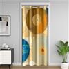Loussiesd Tenda vintage astratta per porta privacy bambini retrò geometria cerchio divisorio tenda copertura 132 x 203 cm moderna grunge arte armadio copertura della porta tenda decorazione blu marrone trattam
