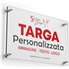 STICKER DESIGN Targa Personalizzata in Plexiglass 20x15cm da esterno, Targa personalizzata per Studio, Dottori, Attività, Condominio, Hotel, Casa Vacanze, con Cin, Logo, scritta e testo Personalizzato