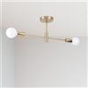 LIGINOK Lampadario da soffitto Sputnik Vintage,2 luci da Soffitto Industriale E27 Moderno Plafoniere da Soffitto per Soggiorno Camera da Letto, Cucina, Oro (senza lampadine)