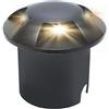 Planetitaly Mini Faretto LED Incasso IP67 1W Segnapassi Calpestabile Nero per Giardino 3000K