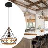 Mengjay Lampada a Sospensione Vintage Industriali Retrò Corda a Canapa Gabbie a diamanti Industriali in Metallo per Illuminazione Interna Decorazione,Soggiorno,Ristorante,Bar,Caffetteria