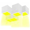 Partenopeautensili® Plafoniera moderna lampada soffitto 5 cubi gesso verniciabile luce LED 175W per faretti GU10 tensione ingresso 230V by universo (LED LUCE CALDA 3000K)