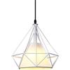 Mengjay Lampada a Sospensione Industriale,Vintage lampada da soffitto, Lampada a Sospensione in metallo gabbia ferro Forma E27 Base,Gabbia Sospensione Lampada Stile Retro Decorativa (Bianco)