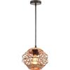 LIGKIN Lampada a Sospensione Rattan Vintage Industriale Lampadario E27 Retro Lampadario Boho Gabbia Metallo e Corda di Canapa Lampada da soffitto per Soggiorno, Camera da letto, Cucina, Ø20cm