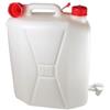AURACASA Tanica per Acqua in Plastica,con Rubinetto, in bianco con Tappo Rosso, Contenitore Portatile (C/Rubinetto, 20 LT)