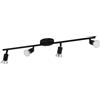 Eglo LED lampada da soffitto Buzz-luce LED, barra con 4 faretti, illuminazione in metallo nero. Spot con lampadine GU10, luce calda
