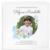 Maverton Album Foto Personalizzato - Copertina in Pelle Sintetica Bianca Personalizzata con Stampa Colorata - 100 pagine - 200 foto 10x15 cm - regali per prima comunione - Margherite