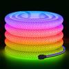 HEGEHE Striscia Neon LED RGB 24V CRI90+[10M],SMD3535,240 LED/m,illuminazione 360° tubo LED rotondo,per decorazione di camere da letto,stanze da gioco,soggiorno e negozi - Alimentatore non incluso
