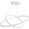 MAKA change your life quality MAKA Lampadario a Sospensione LED | 60W 6540 Lumen Bianco 220V | 2 Cerchi Luce Fredda 6500K | Cavi Regolabili, Facile Installazione | Lampadario Camera da Letto, Soggiorno, Cucina