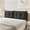 ZQBXHDZW Testata Letto Cuscini,Cuscino da Lettura per Letto,Cuscini Testata Letto,Pelle di Zampa di Gatto Non Lavabile,Copri Testiera Letto Matrimoniale Imbottito(180 * 60 * 15CM,Black)